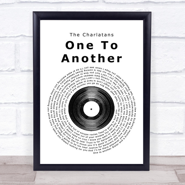 The Charlatans One To Another Vinyl Record Song Lyric Poster Print