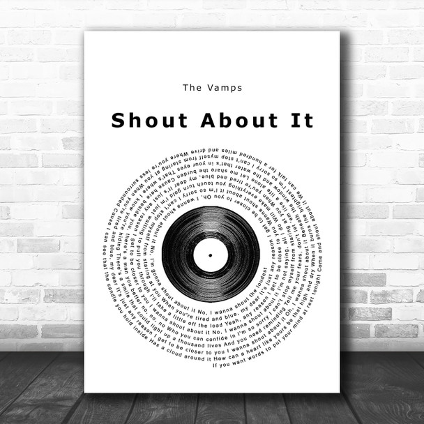 The Vamps Shout About It Vinyl Record Song Lyric Poster Print