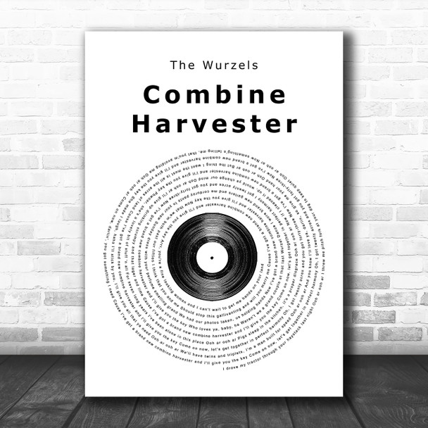 The Wurzels Combine Harvester Vinyl Record Song Lyric Poster Print