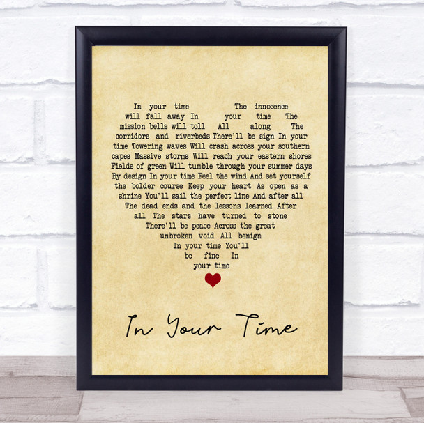 Bob Seger In Your Time Vintage Heart Song Lyric Poster Print