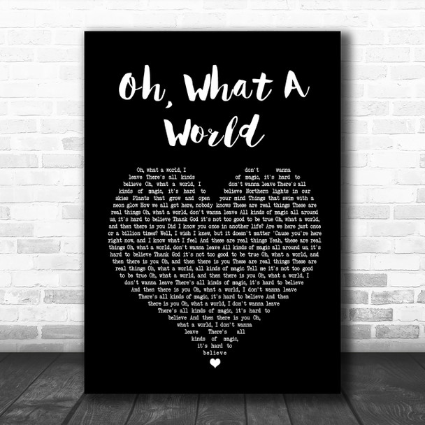 Kacey Musgraves Oh, What A World Black Heart Song Lyric Music Wall Art Print