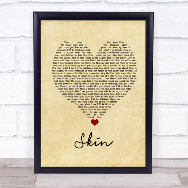 Rag'n'Bone Man Skin Vintage Heart Song Lyric Poster Print