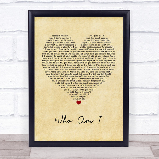 Will Young Who Am I Vintage Heart Song Lyric Poster Print