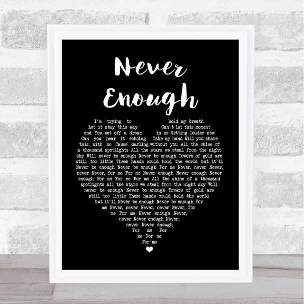 Loren Allred Never Enough Black Heart Song Lyric Music Wall Art Print