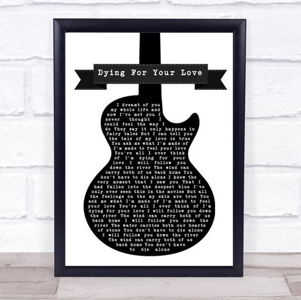 Jack Savoretti Dying For Your Love Black & White Guitar Song Lyric Music Poster Print