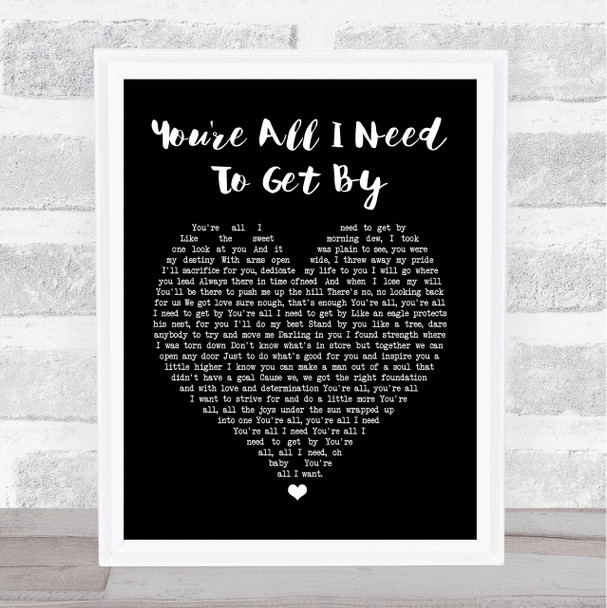 Marvin Gaye Tammi Terrell You're All I Need To Get By Heart Song Lyric Music Wall Art Print