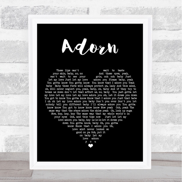 Miguel Adorn Black Heart Song Lyric Music Wall Art Print