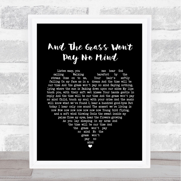 Elvis And The Grass Won't Pay No Mind Black Heart Song Lyric Music Poster Print