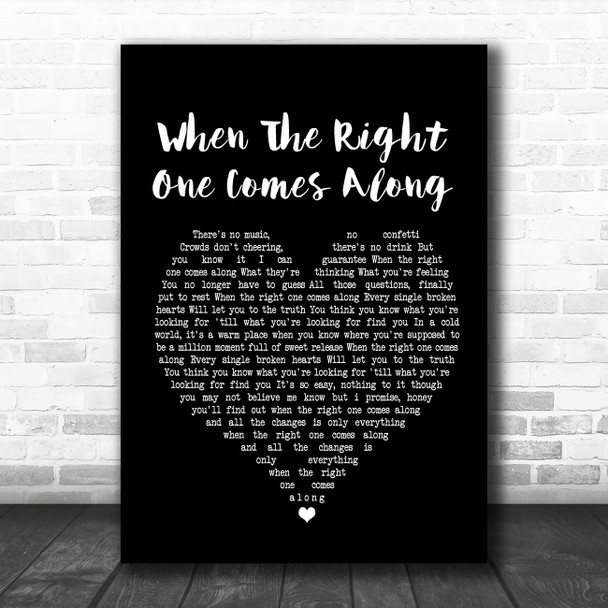 Clare Bowen & Sam Palladio When The Right One Comes Along Black Heart Lyric Music Poster Print