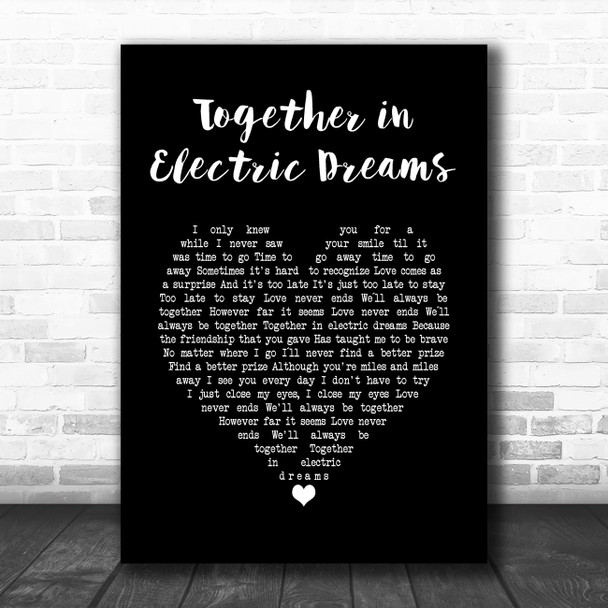 Philip Oakey & Giorgio Moroder Together in Electric Dreams Black Heart Lyric Music Poster Print