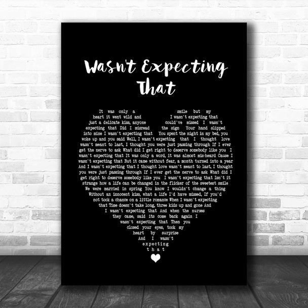 Jamie Lawson Wasn't Expecting That Black Heart Song Lyric Music Poster Print