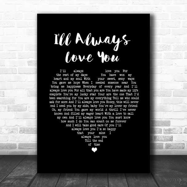 Taylor Dayne I'll Always Love You Black Heart Song Lyric Music Poster Print