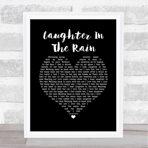 Neil Sedaka Laughter In The Rain Black Heart Song Lyric Music Poster Print