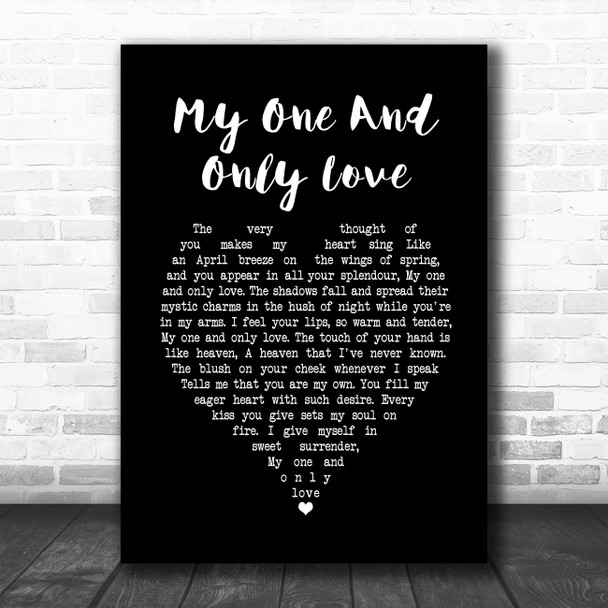 Sting My one and only love Black Heart Song Lyric Music Poster Print