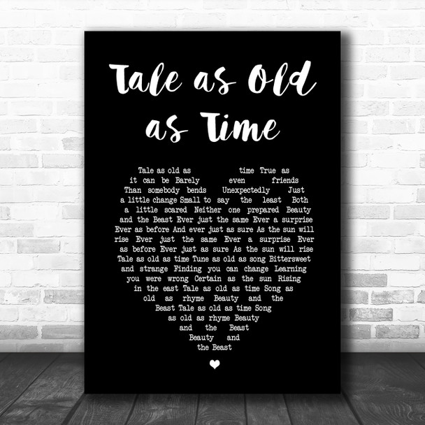 Celine Dion, Peabo Bryson Beauty & The Beast Black Heart Song Lyric Music Poster Print