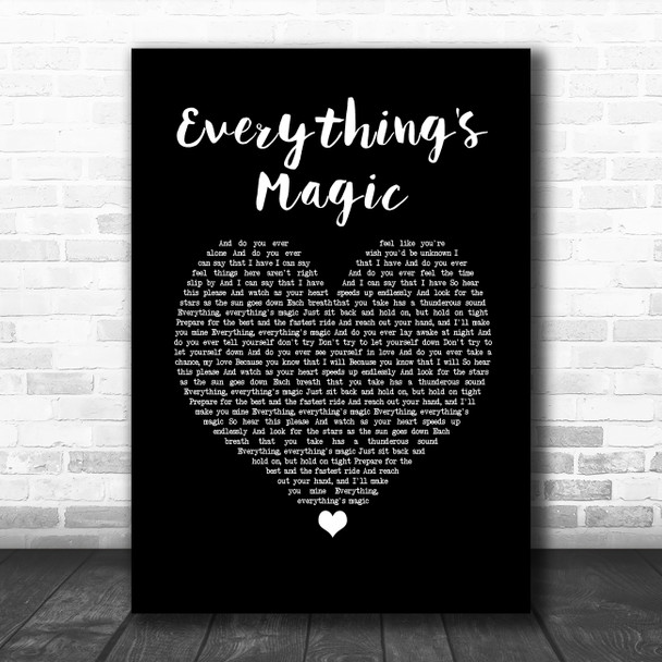 Angels & Airwaves Everything's Magic Black Heart Song Lyric Music Poster Print