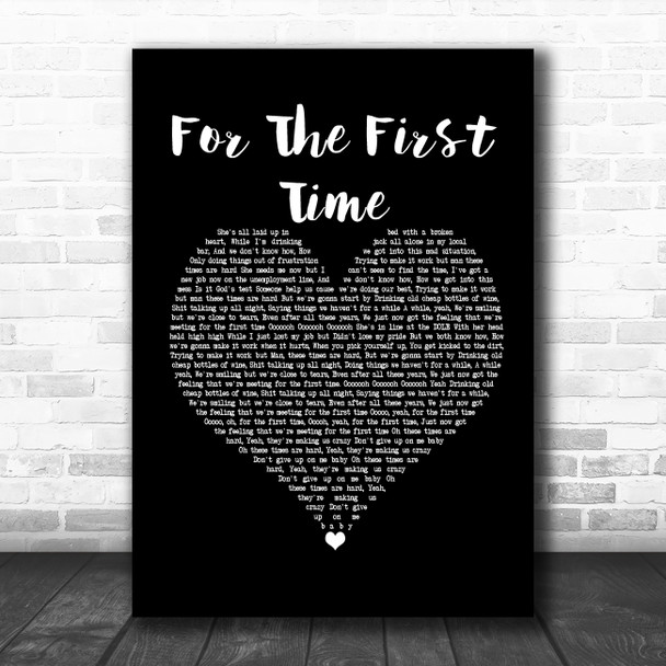 The Script For The First Time Black Heart Song Lyric Music Poster Print