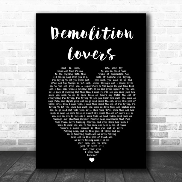 My Chemical Romance Demolition Lovers Black Heart Song Lyric Music Poster Print