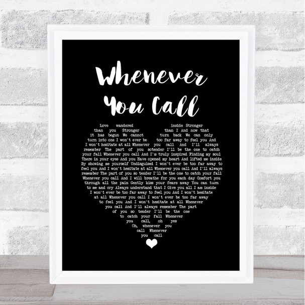 Mariah Carey Whenever You Call Black Heart Song Lyric Music Poster Print