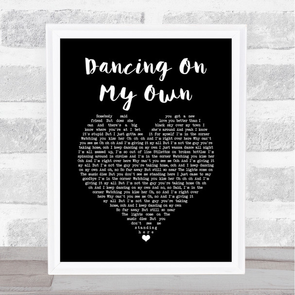 Calum Scott Dancing On My Own Black Heart Song Lyric Music Poster Print