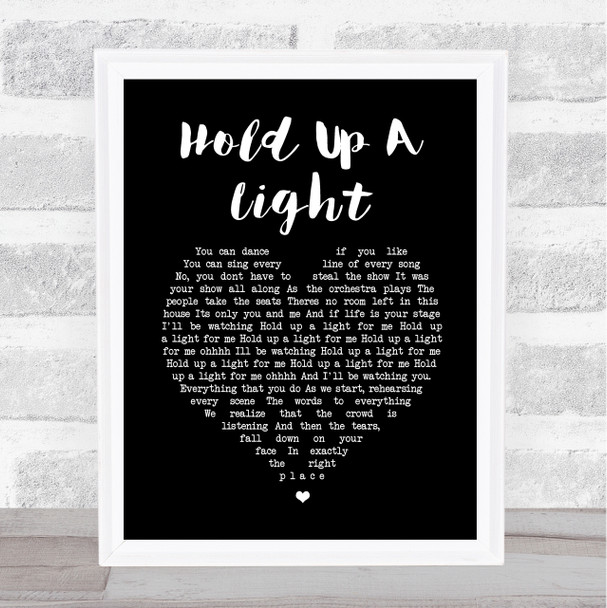 Take That Hold Up A Light Black Heart Song Lyric Music Poster Print