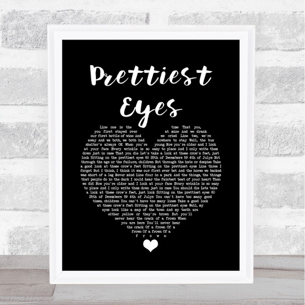 The Beautiful South Prettiest Eyes Black Heart Song Lyric Music Poster Print