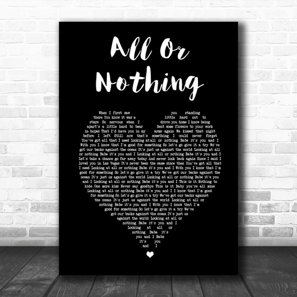 Theory Of A Deadman All Or Nothing Black Heart Song Lyric Music Poster Print