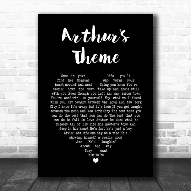 Christopher Cross Arthur's Theme Black Heart Song Lyric Music Poster Print