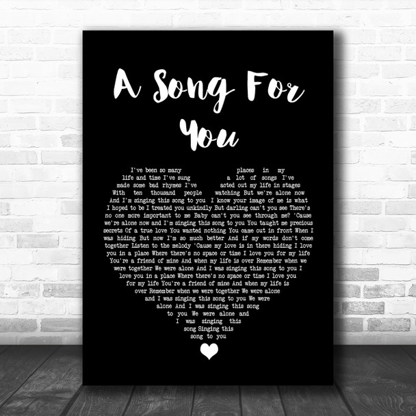 Donny Hathaway A Song For You Black Heart Song Lyric Music Poster Print