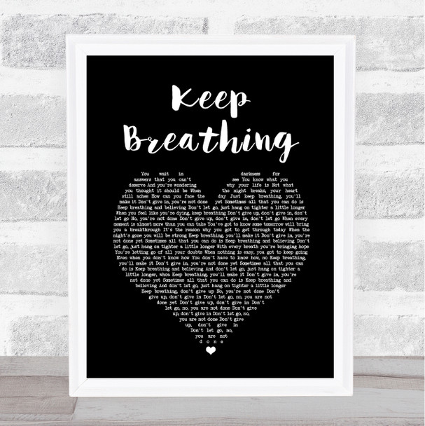 Kerrie Roberts Keep Breathing Black Heart Song Lyric Music Poster Print