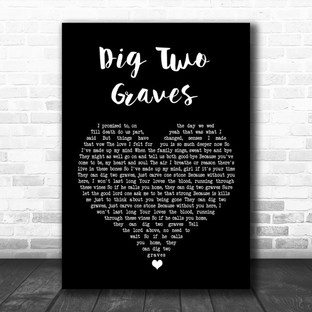 Randy Travis Dig Two Graves Black Heart Song Lyric Music Poster Print