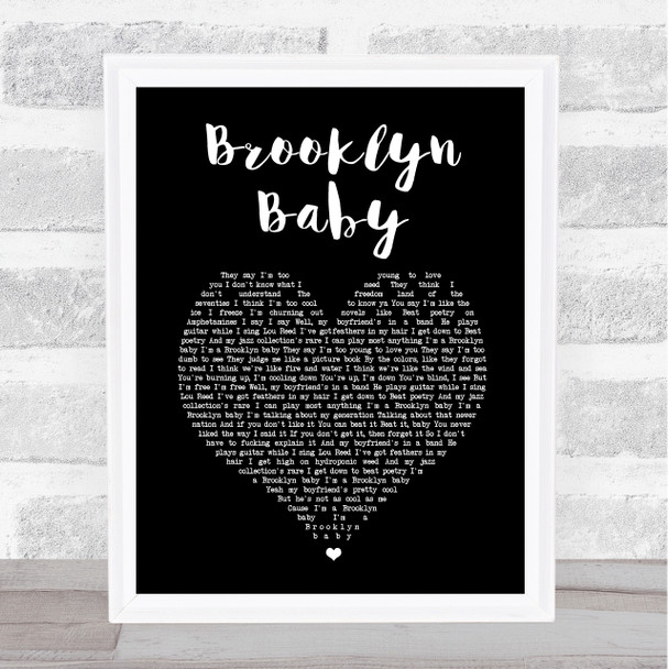 Lana Del Rey Brooklyn Baby Black Heart Song Lyric Music Poster Print