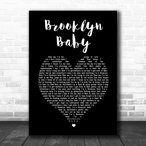 Lana Del Rey Brooklyn Baby Black Heart Song Lyric Music Poster Print