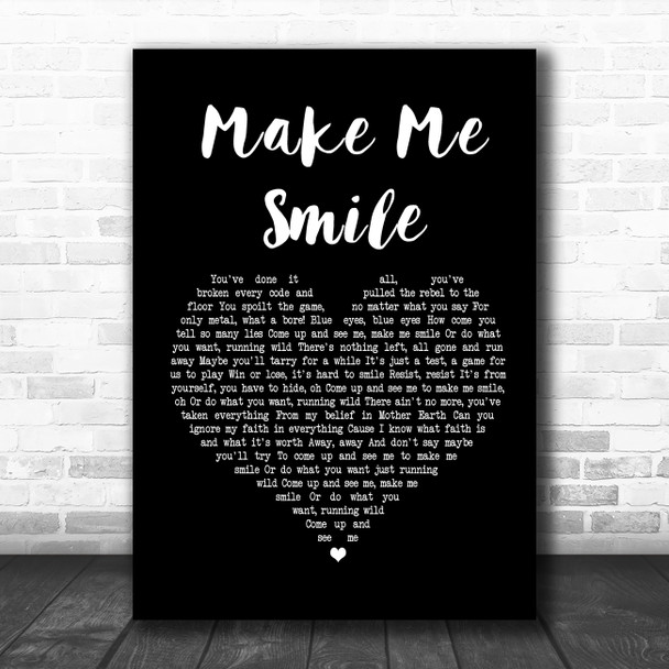 Steve Harley Make Me Smile Black Heart Song Lyric Music Poster Print