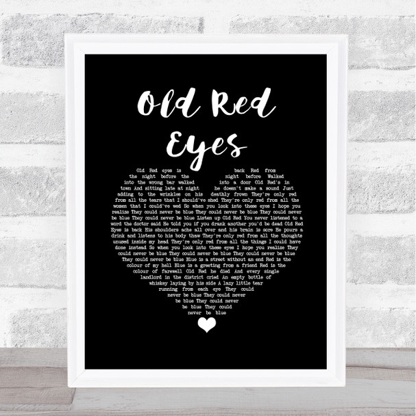 The Beautiful South Old Red Eyes Black Heart Song Lyric Music Poster Print