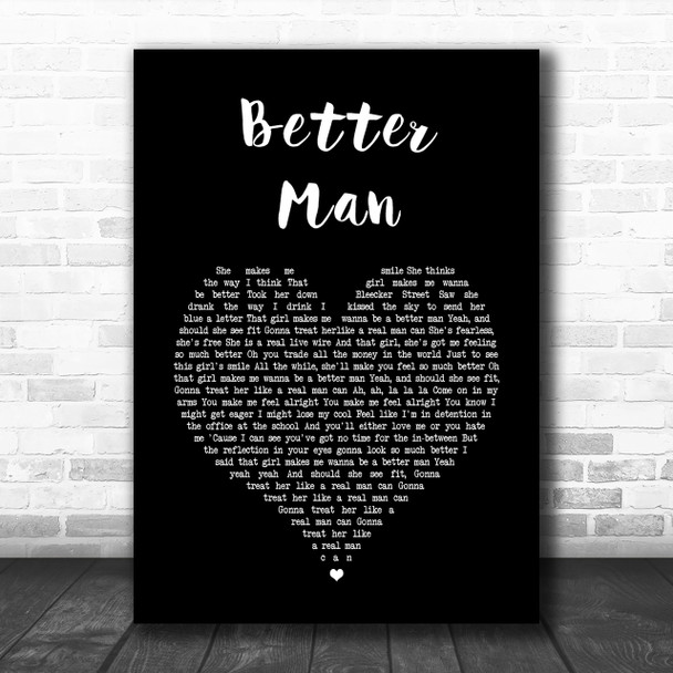 Paolo Nutini Better Man Black Heart Song Lyric Music Wall Art Print