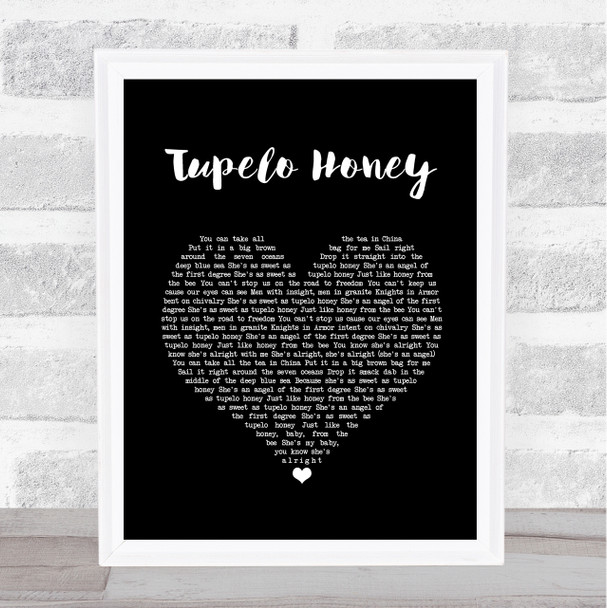 Van Morrison Tupelo Honey Black Heart Song Lyric Music Poster Print