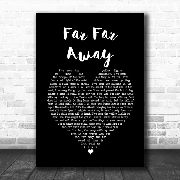 Slade Far Far Away Black Heart Song Lyric Music Poster Print