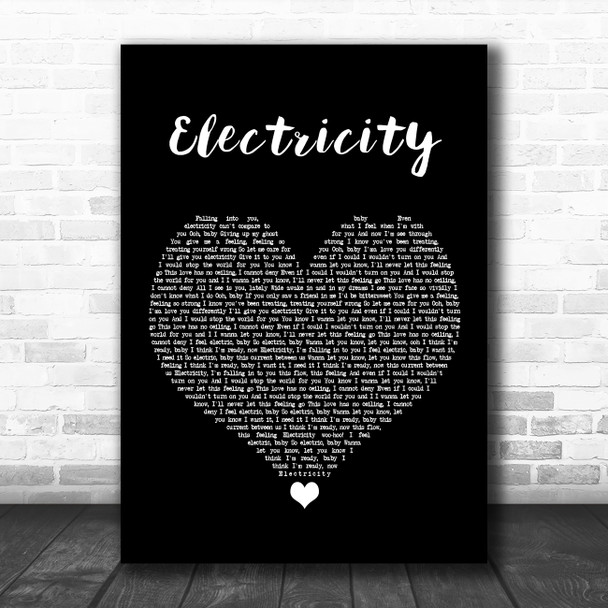 Silk City & Dua Lipa Electricity Black Heart Song Lyric Music Poster Print