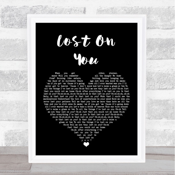 Laura Pergolizzi Lost On You Black Heart Song Lyric Music Poster Print