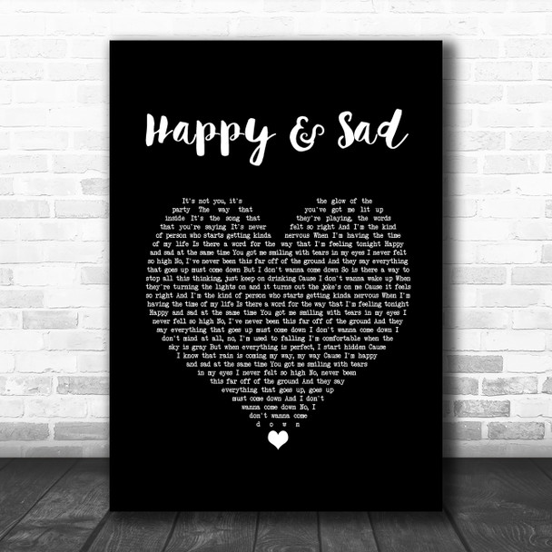 Kacey Musgraves Happy & Sad Black Heart Song Lyric Music Poster Print