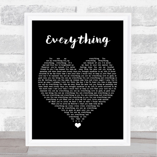 Mary J Blige Everything Black Heart Song Lyric Music Poster Print