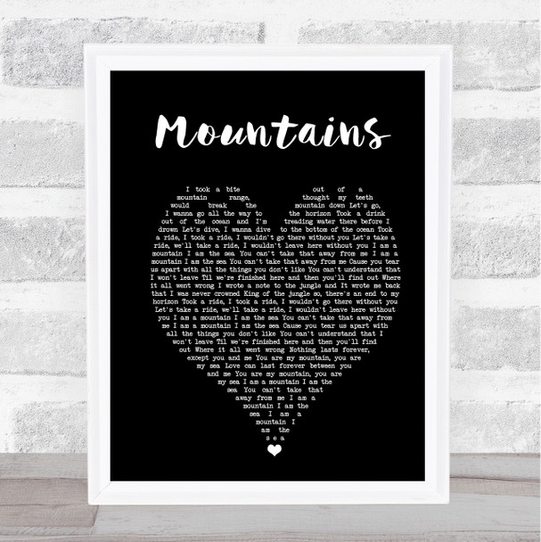 Biffy Clyro Mountains Black Heart Song Lyric Music Poster Print