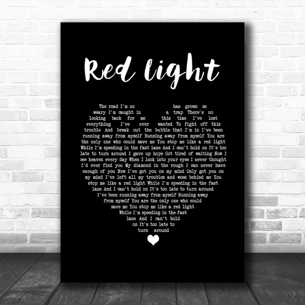 The Dualers Red Light Black Heart Song Lyric Music Poster Print