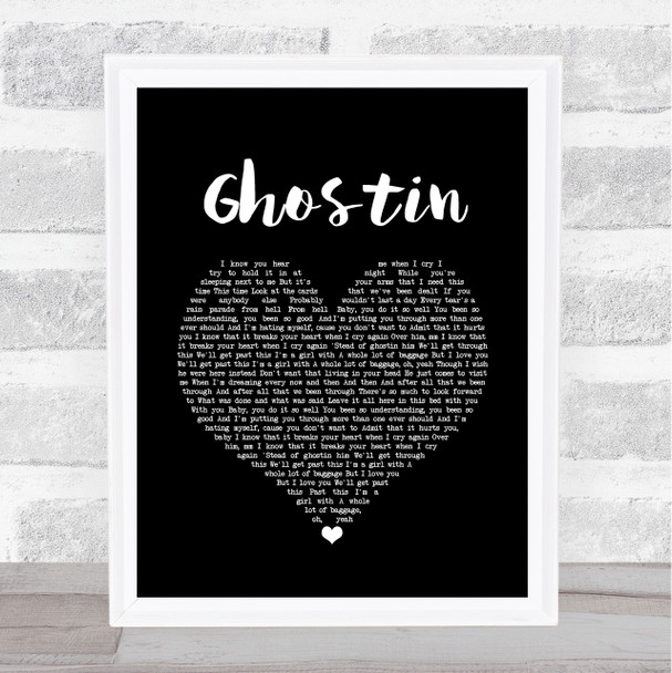 Ariana Grande ghostin Black Heart Song Lyric Music Poster Print