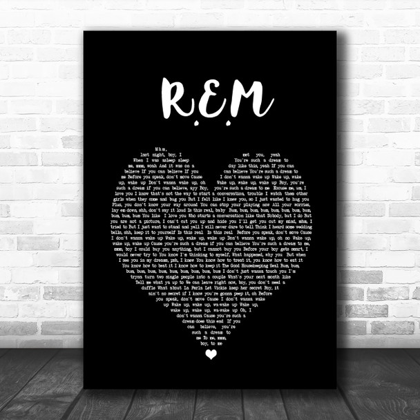 Ariana Grande R.E.M. Black Heart Song Lyric Music Poster Print