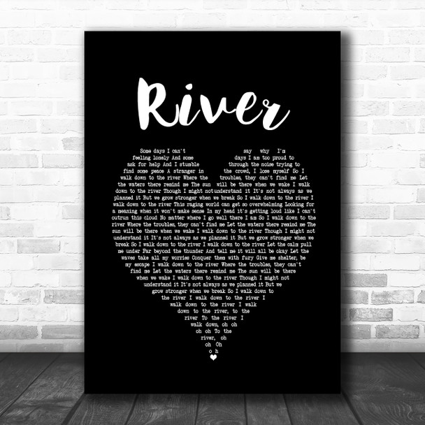 Josh Groban River Black Heart Song Lyric Music Poster Print