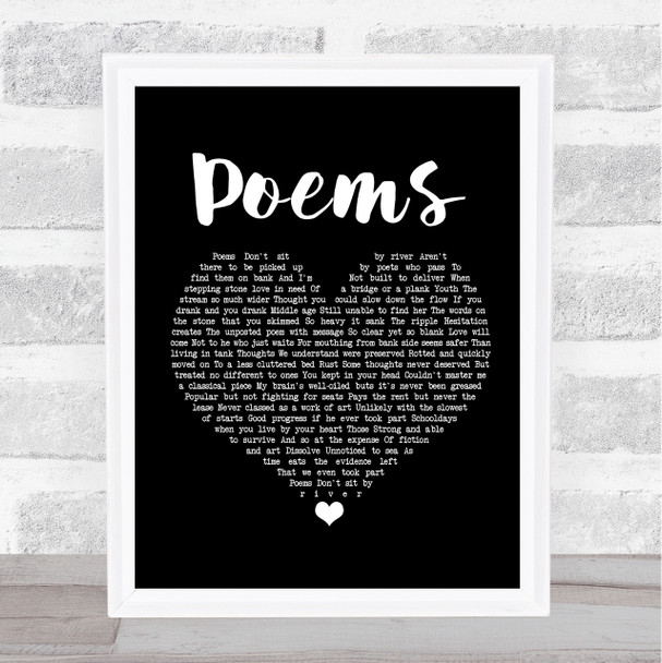 Paul Heaton Poems Black Heart Song Lyric Music Poster Print