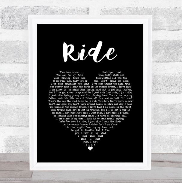 Lana Del Rey Ride Black Heart Song Lyric Music Poster Print