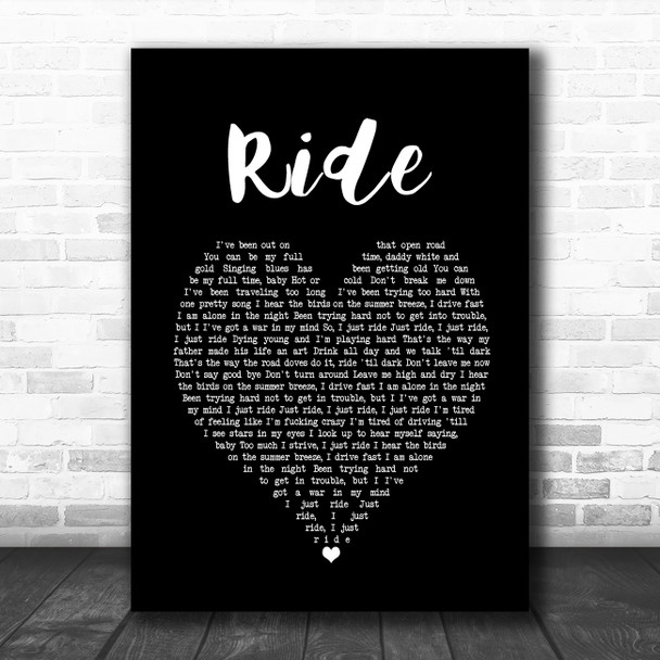 Lana Del Rey Ride Black Heart Song Lyric Music Poster Print